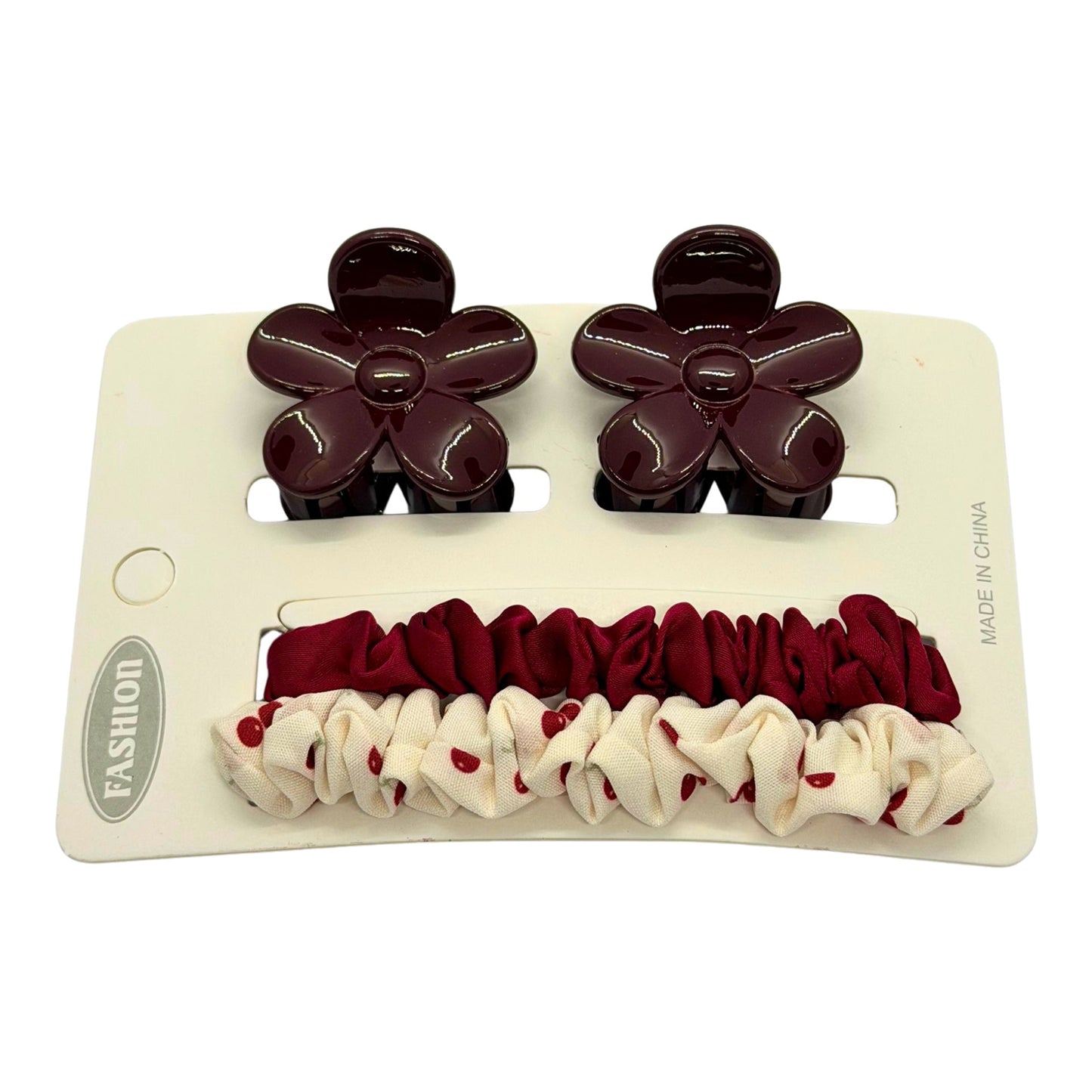 Red cherry hairclips