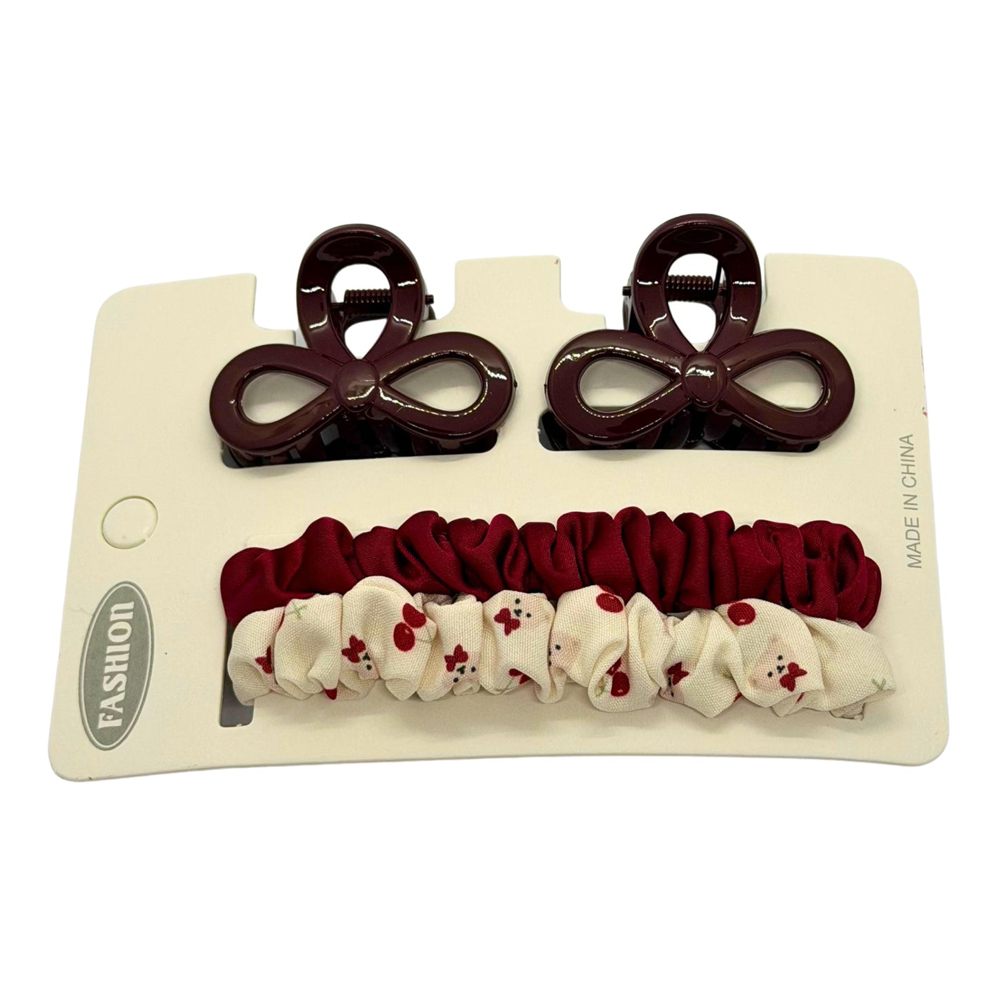 Red cherry hairclips