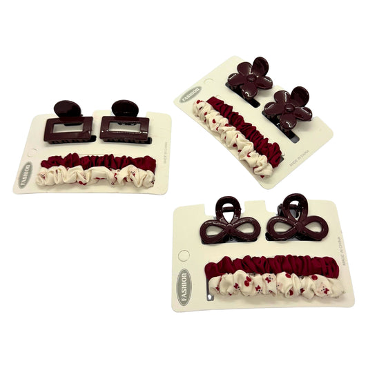 Red cherry hairclips