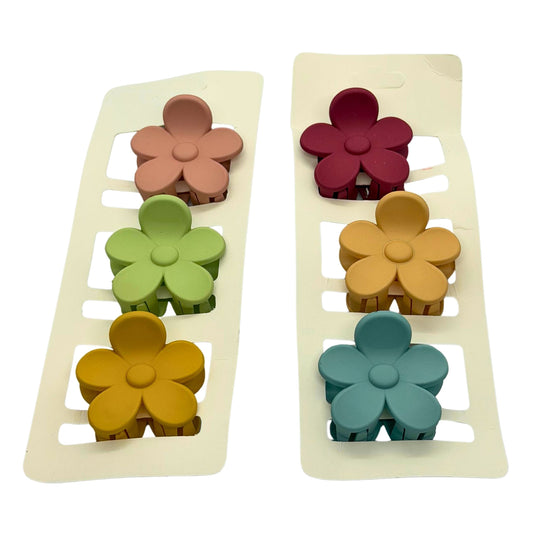 Matte Flower Hair Claw Clips