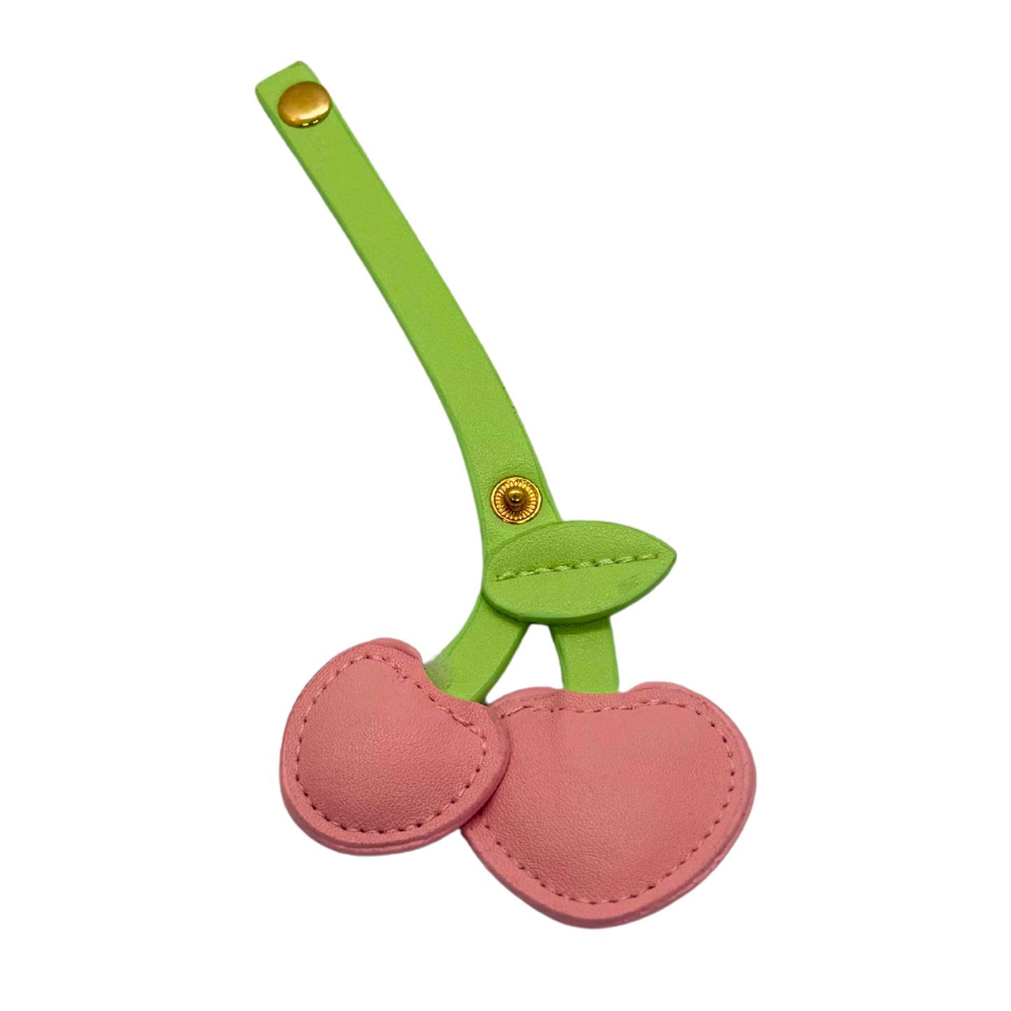 Heart-Shaped Cherry Leather Bag Charms