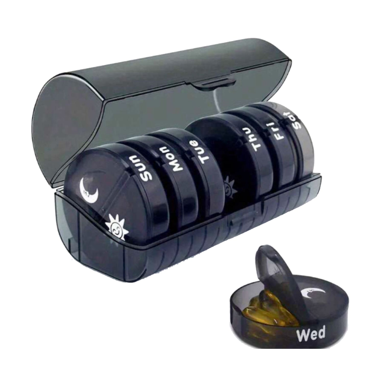 7-Day Rainbow Rotating Pill Organizer