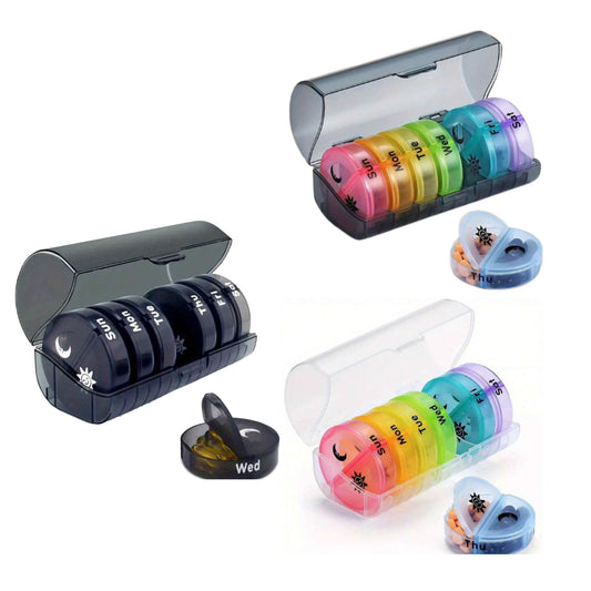 7-Day Rainbow Rotating Pill Organizer