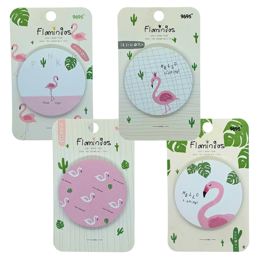 Flamingo & Tropical Leaf Sticky Note