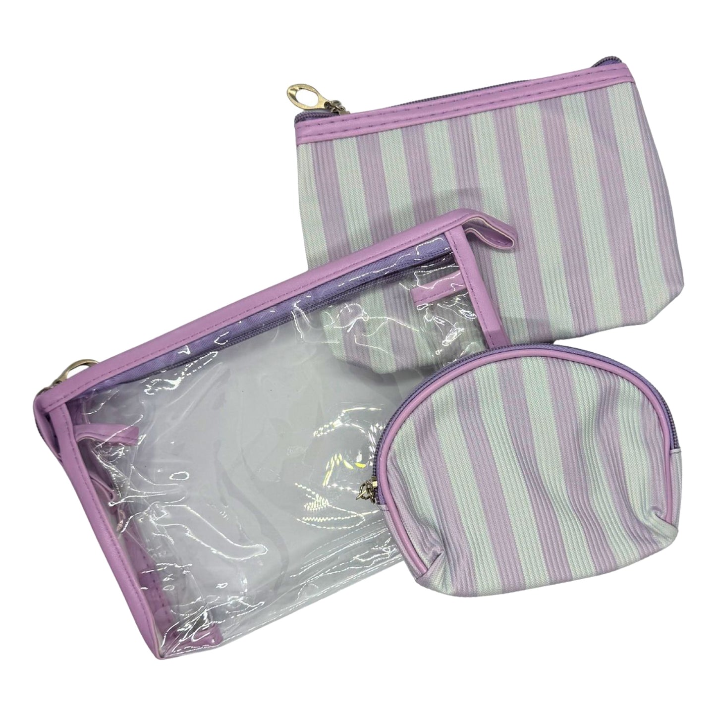 Vibrant Stripe Canvas Pouches