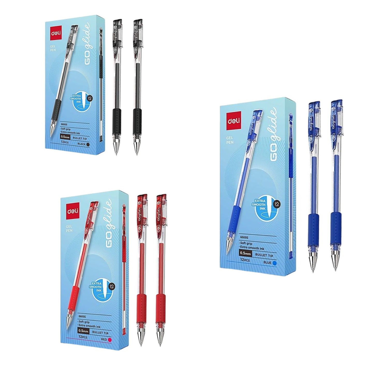 Deli Gel Pen 0.5mm Bullet Tip 2pcs/set