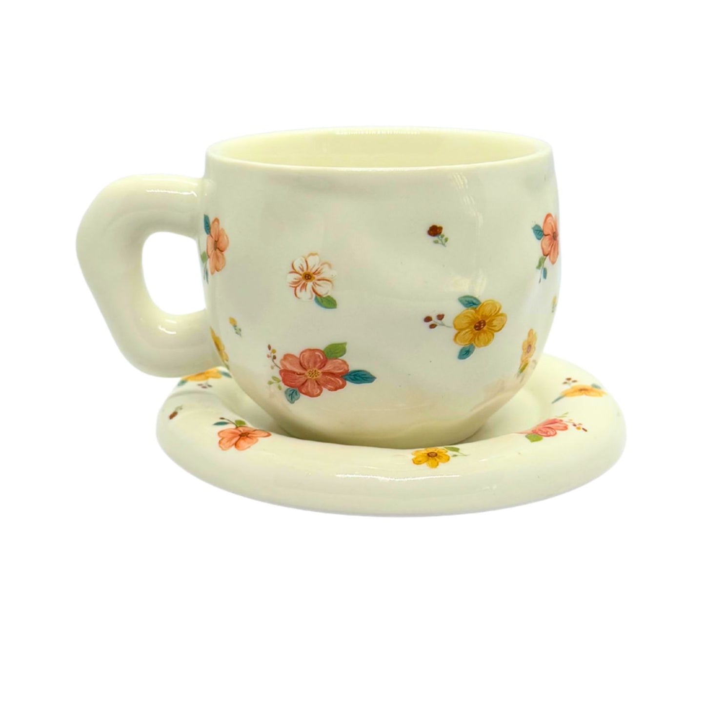 Floral Ceramic Cup - 1 pc