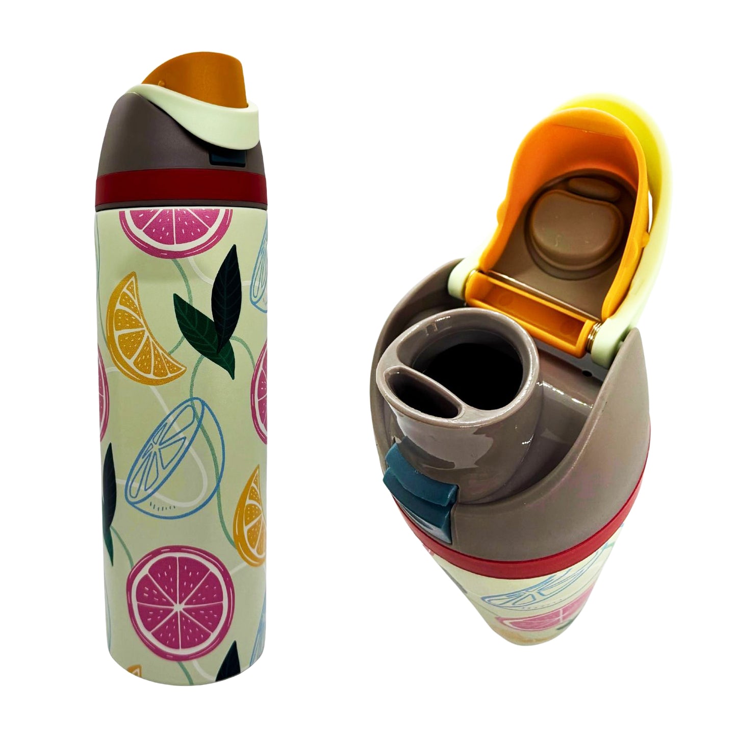 Patterned Floral & Fruit Water Bottles - 600ml