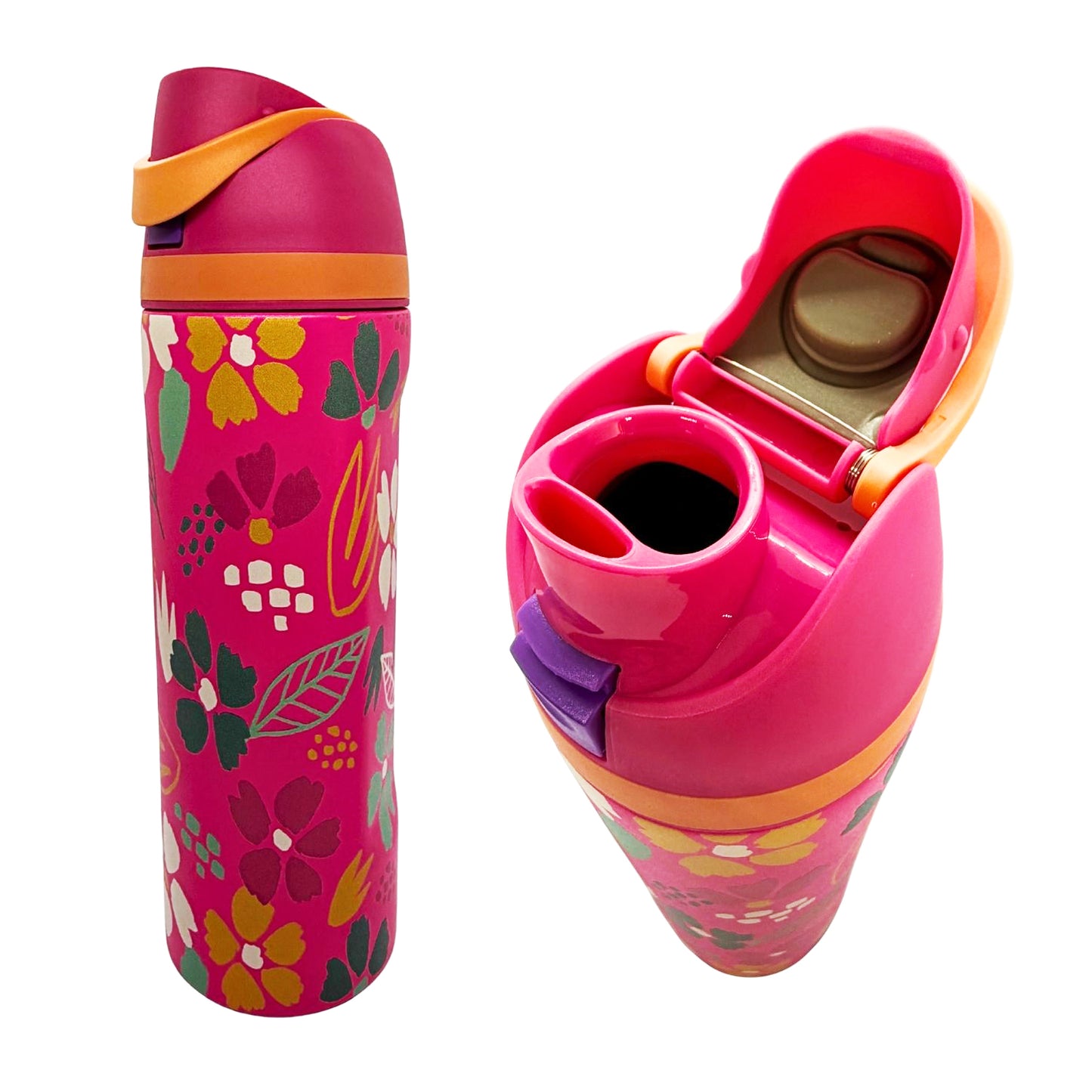 Patterned Floral & Fruit Water Bottles - 600ml