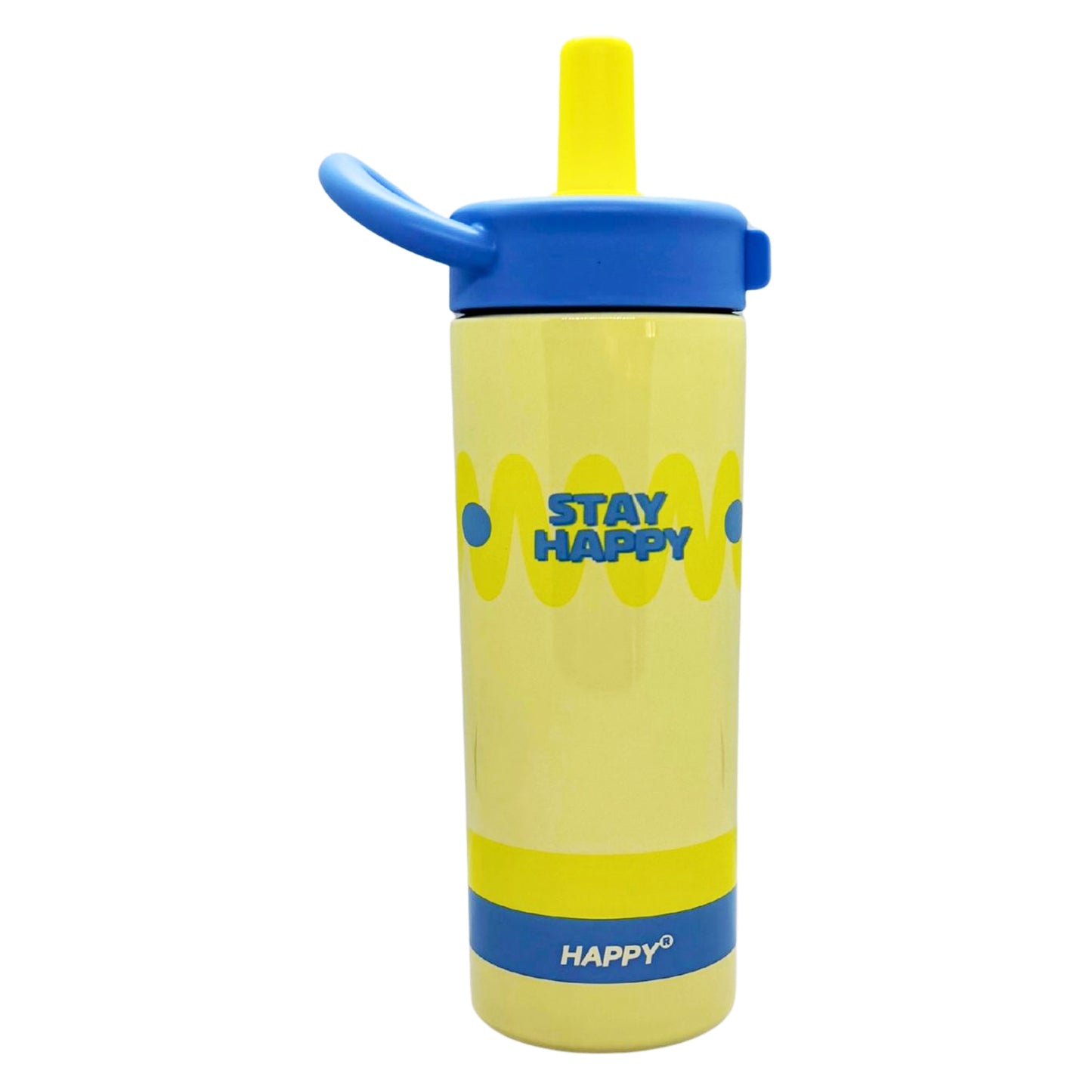 "Stay Happy" Pastel Water Bottles - 600ml